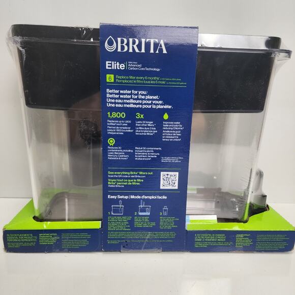 Brita Extra Large UltraMax 27 Cup Black Filtered Water Dispenser w/ Elite Filter - Picture 4 of 4